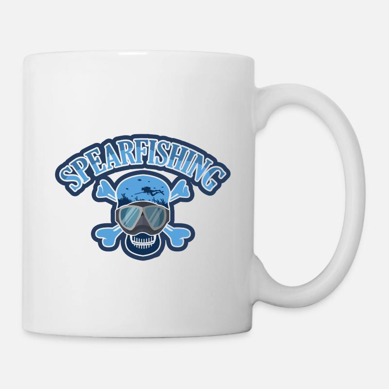 Chasseur de cadeaux de chasse sous-marine masque squelette - Mug blanc - blanc