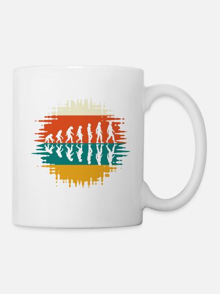 Evolutie menselijke geschiedenis retro - Mugg - vit