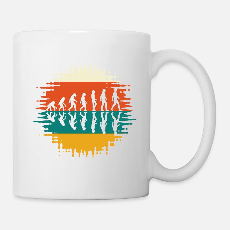 Evolution Mensch Geschichte Retro - Tasse - Weiß