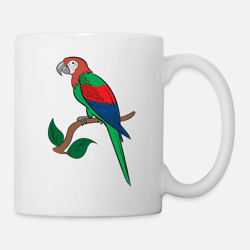 Papagei Ara Zeichnung - Tasse - Weiß