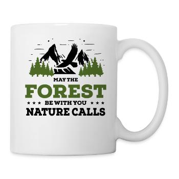 May The Forest Be With You Nature Calls bw - Mug - white - Right