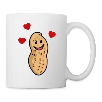 Amitié romantique coeur de cacahuète - Mug blanc - blanc - Droite