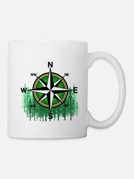 Montagnes sauvages Boussole de montagne Monts Windrose - Mug blanc - blanc