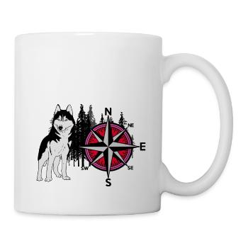 Nature Wilderness Chiens Husky Compass Windrose - Mug blanc - blanc - Droite