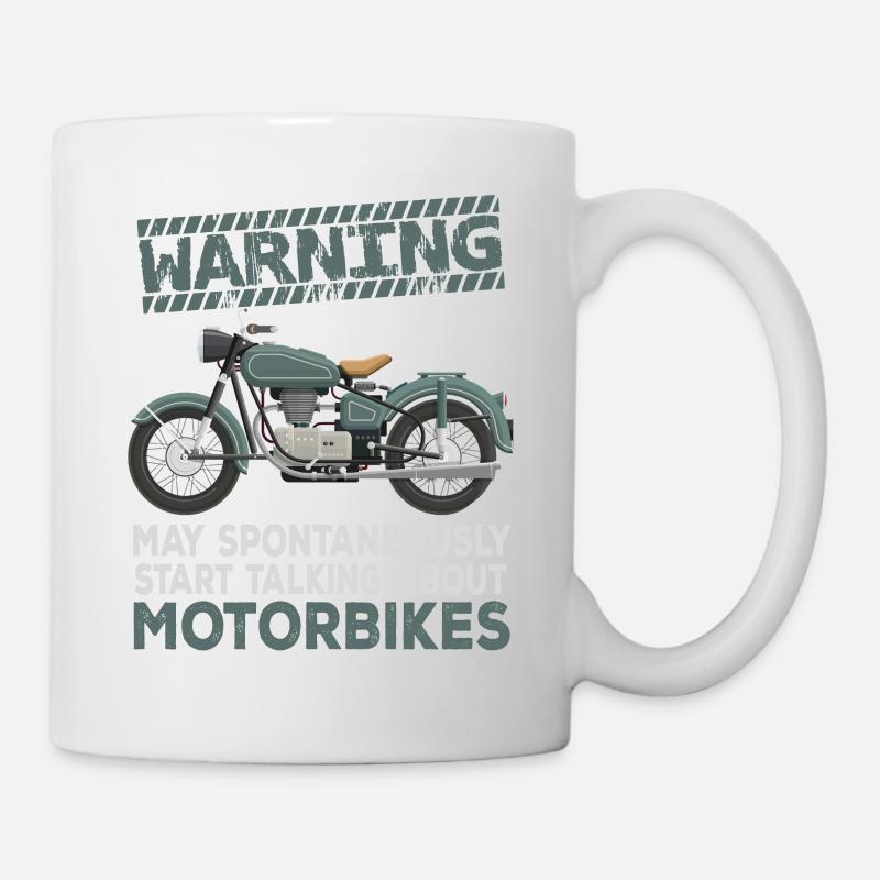 Avertissement motos - Mug blanc - blanc