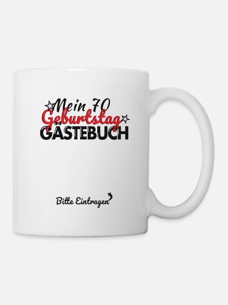 70. Geburtstag Party Gästebuch 70 Jahre - Tasse - Weiß