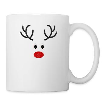 Visage mignon de renne - Mug blanc - blanc - Droite