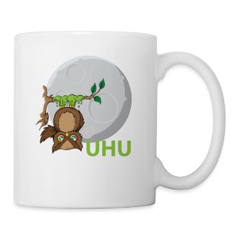 Uhu Eule Vogel Kleber - Tasse - Weiß - Rechts