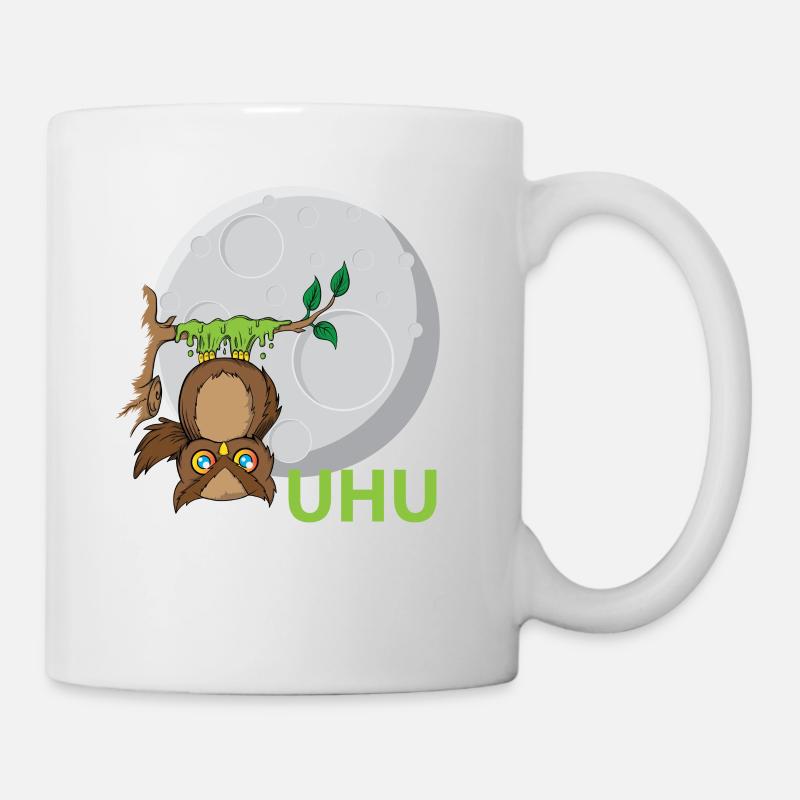 Uhu Eule Vogel Kleber - Tasse - Weiß