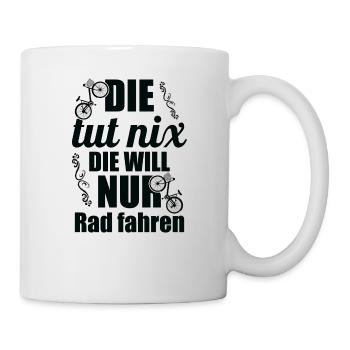 Fahrrad – Shirt Radsport Drahtesel Geschenk - Tasse - Weiß - Rechts