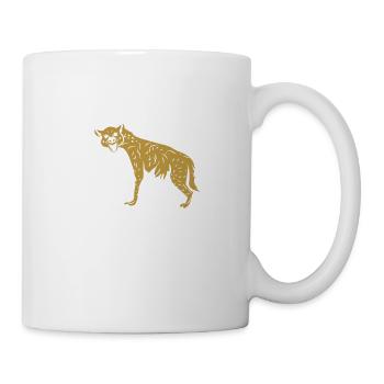 Du bist schräg dich mag ich! Hyäne - Tasse - Weiß - Rechts