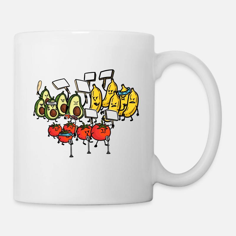 Gemüse Obst Protest Demonstration Randale Demo - Tasse - Weiß