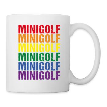 Minigolf Minigolfer Golfball Indoor Minigolf LGBT - Tasse - Weiß - Rechts