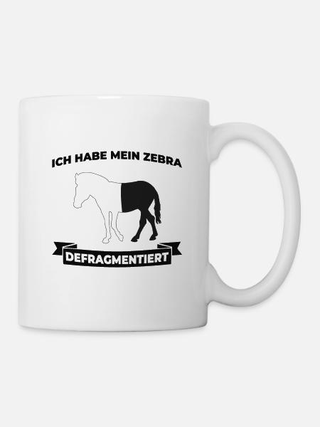 Zebra Defragmentiert - Programmierer - Tasse - Weiß