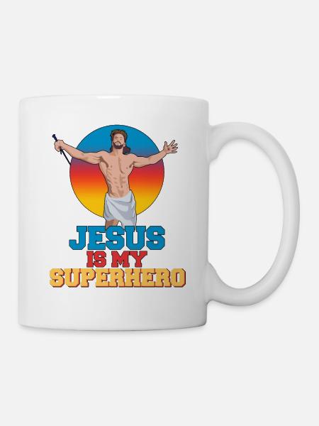 Jesus is my Superhero Jesus Christus Superheld - Tasse - Weiß