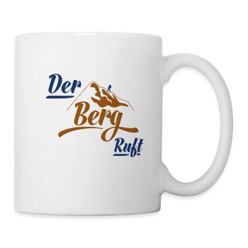 Der Berg ruft Wandern Bergliebhaber Geschenk - Tasse - Weiß - Rechts