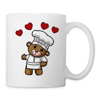 Teddy Koch Chefkoch Köche Köchin Gastgeber - Tasse - Weiß - Rechts