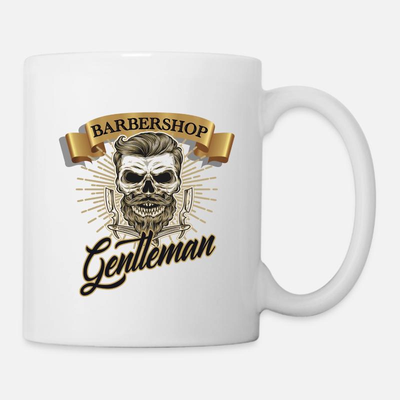 Barbershop Barber Barber Coiffure Gentleman Salon - Mug blanc - blanc