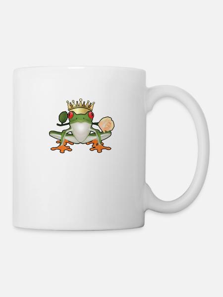 Süßer Froschkönig - Prinz Frosch Comic - Tasse - Weiß