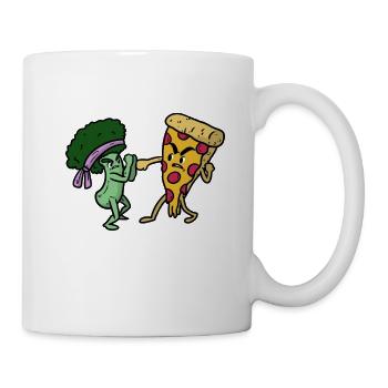 Broccoli vs. Pizza - Mug - white - Right