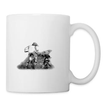 Vater und Sohn Freunde fürs Leben Papa Motocross - Tasse - Weiß - Rechts
