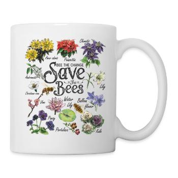 Sauvez le cadeau d'art d'abeilles - Mug blanc - blanc - Droite