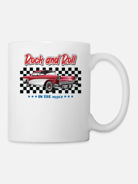 Rock and Roll der 1950er Jahre rot - Tasse - Weiß