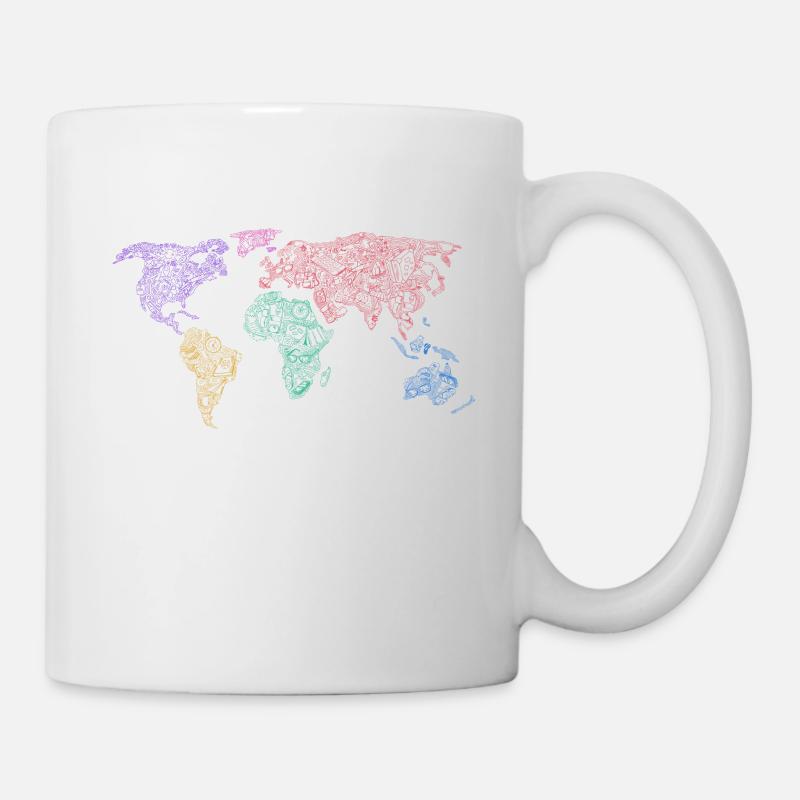 Colourful World Map - Mug - white