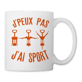 tire bouchon alcool humour je peux pas - Mug blanc - blanc - Droite