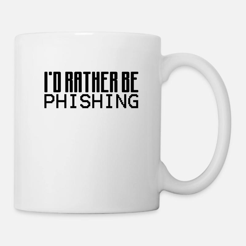 Drôle de hacker Je préférerais être à phishing hacker - Mug blanc - blanc