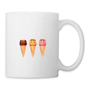 Eiscreme Eis Softeis Waffel Eisdiele Geschenk - Tasse - Weiß - Rechts