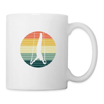 Gymnastik Sportler Kunstturnen an den Ringen Retro - Tasse - Weiß - Rechts