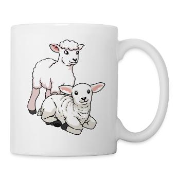 Schafe Ostern Lamm Bauernhof Tiere Kinder Wolle - Tasse - Weiß - Rechts