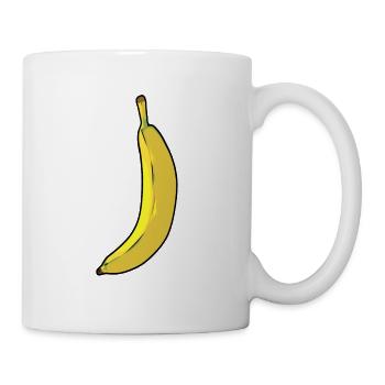 Banane Bananen Obst Frucht Früchte Vitamine lecker - Tasse - Weiß - Rechts