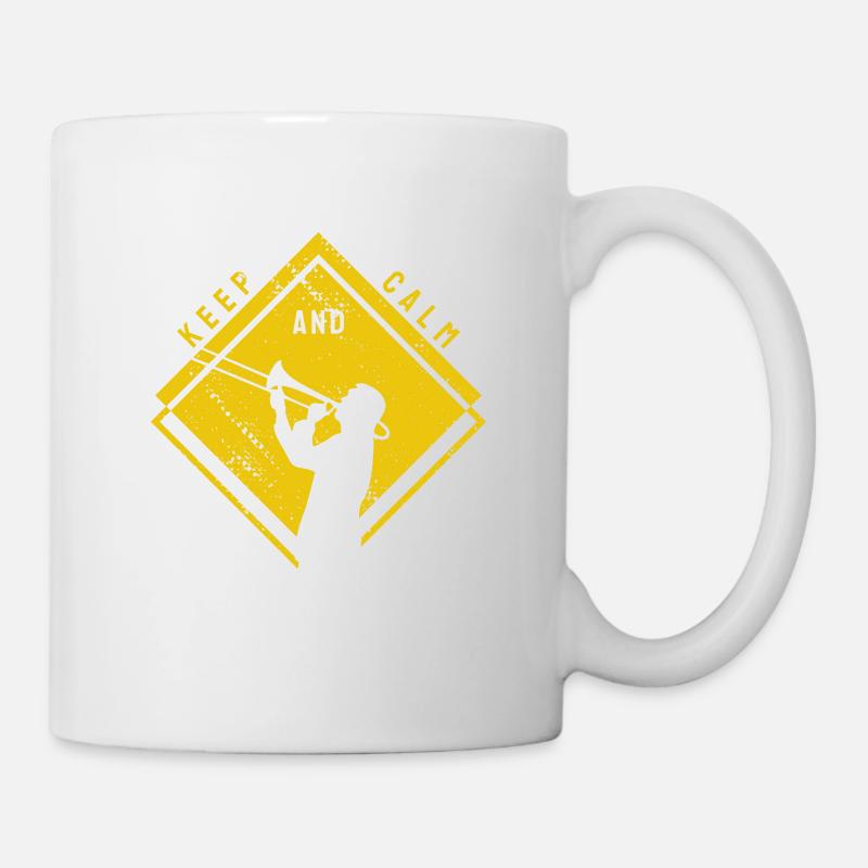 Keep Calm Posaune Posaunist Bläser Lustig Geschenk - Tasse - Weiß