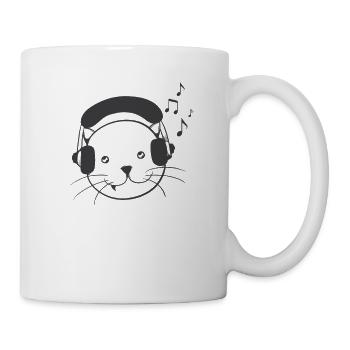 Musik Kopfhörer Katze - Tasse - Weiß - Rechts