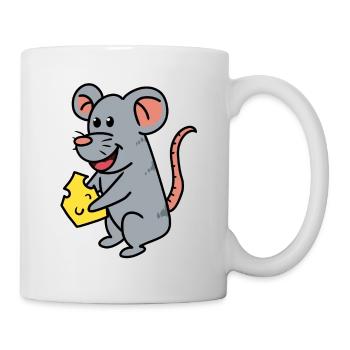 Souris Fromage Rongeur Souris Faim Animaux Bébé - Mug blanc - blanc - Droite