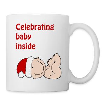Pregnancy Christmas Baby T-Shirt Ladies - Mug - white - Right