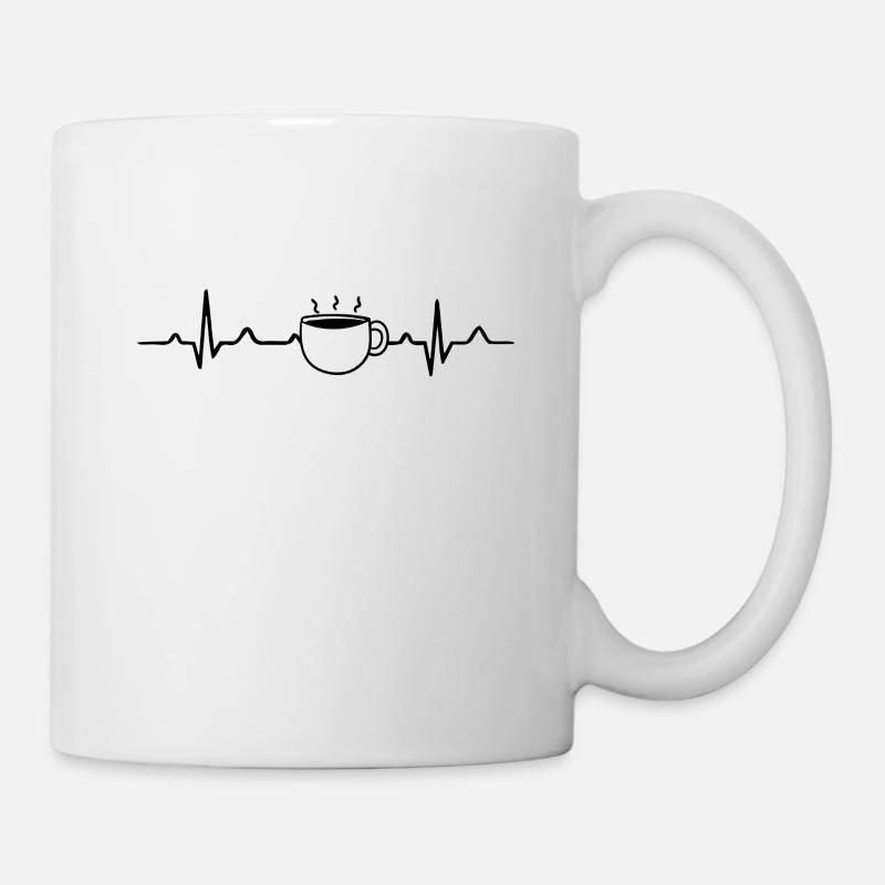 Coffee heartbeat - Tasse - Weiß