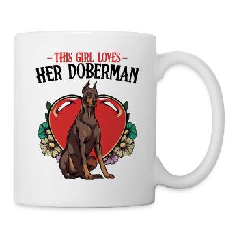 Dobermann - Tasse - Weiß - Rechts