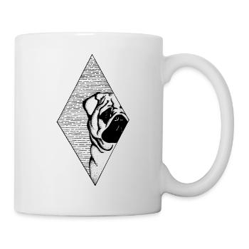 Mops - Tasse - Weiß - Rechts