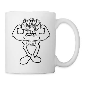 bodybuilder forme physique solide séance d'entraîn - Mug blanc - blanc - Droite