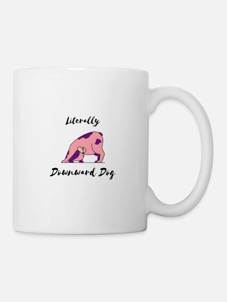 Chien littéralement à la baisse - Mug blanc - blanc
