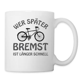 Fahrrad – Shirt Radsport Drahtesel Geschenk - Tasse - Weiß - Rechts