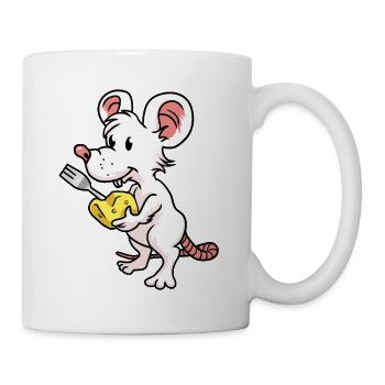 Maus Käse Hunger Nager Kinder Baby Maus Nager - Tasse - Weiß - Rechts