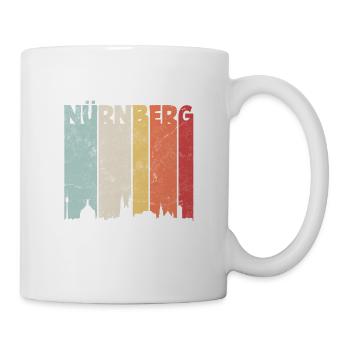 Skyline Nürnberg Silhouette 80er Retro Vintage - Tasse - Weiß - Rechts