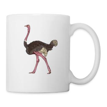 Strauß Ostrich Vogel - Tasse - Weiß - Rechts