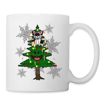 Chats Noël Noël Père Noël arbre de Noël - Mug blanc - blanc - Droite