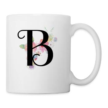 Monogram Letter B with Pastel Flowers - Mug - white - Right
