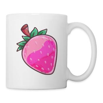 Strawberry plant organic vegan healthy delicious sweet rose - Mug - white - Right